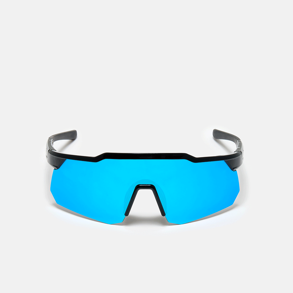 Apex Sunglasses - Shiny Black/Ice Blue Mirror Lens