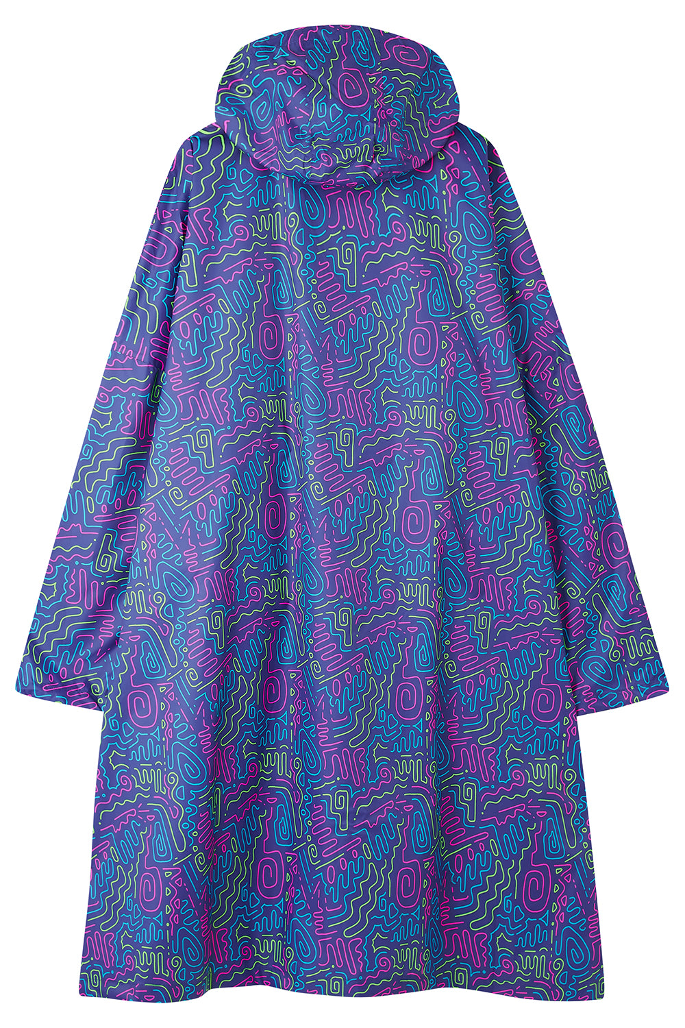 Poncho Packable Waterproof Cape - Neon Jazz