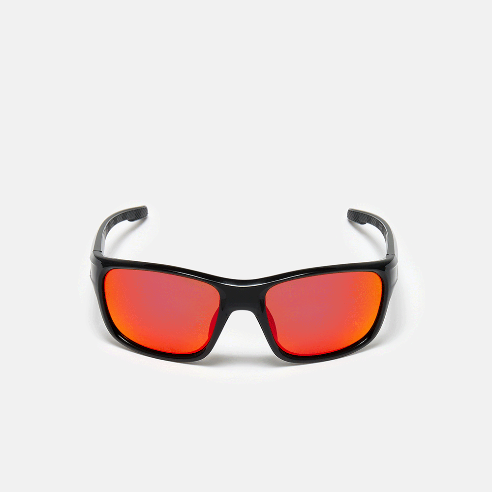 Focus Sunglasses - Shiny Black/Red/Orange Lens