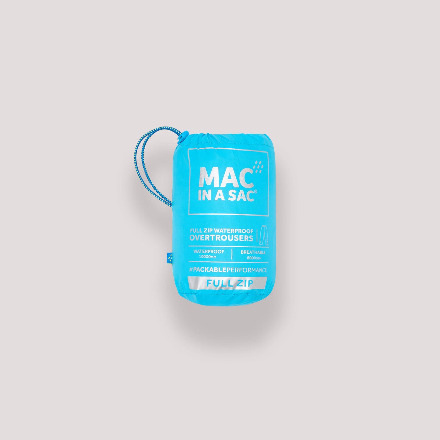 Origin Packable Full Zip Waterproof Overtrousers - Neon Blue