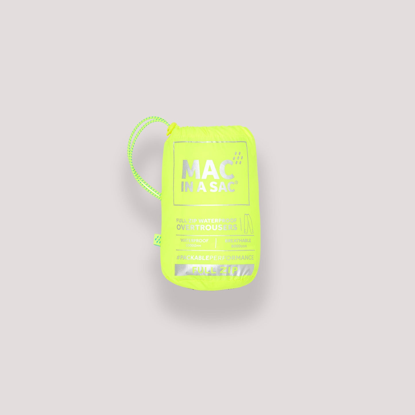 Origin Packable Full Zip Waterproof Overtrousers - Neon Yellow