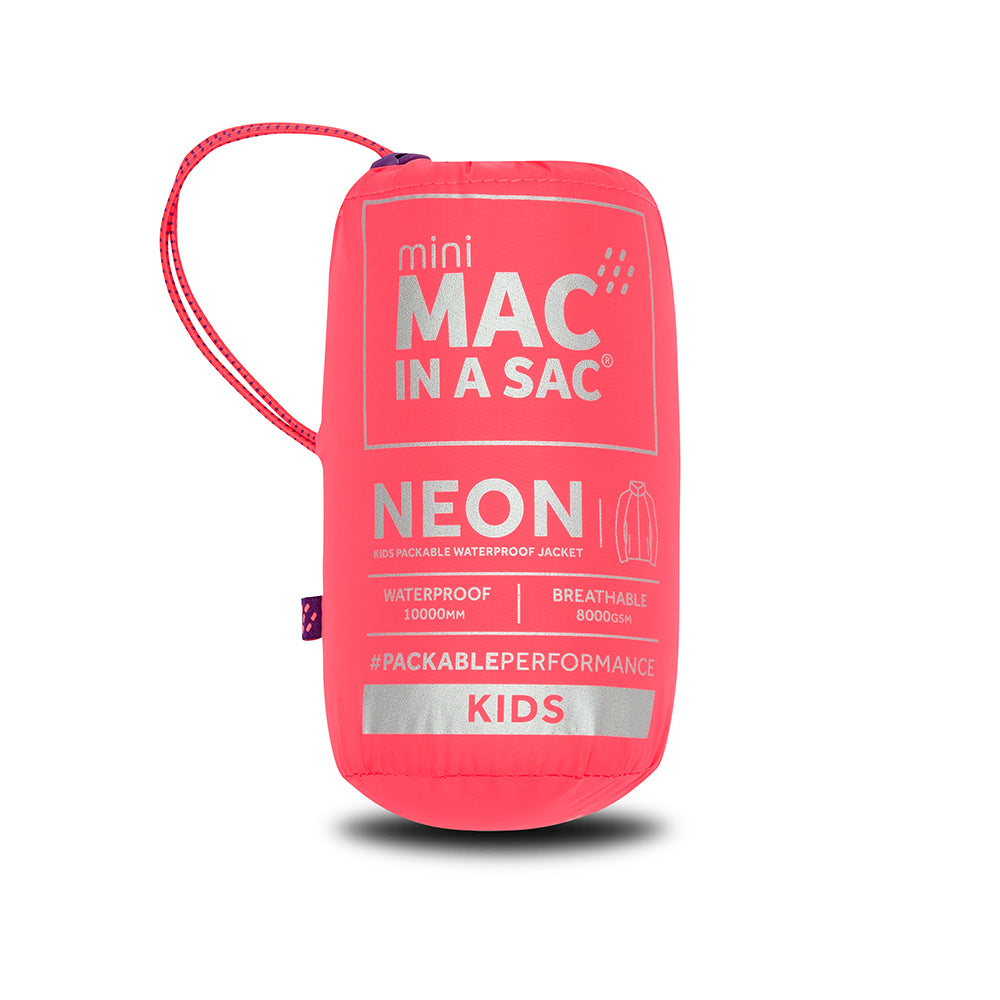 Origin Mini Packable Waterproof Kids Jacket - Neon Watermelon