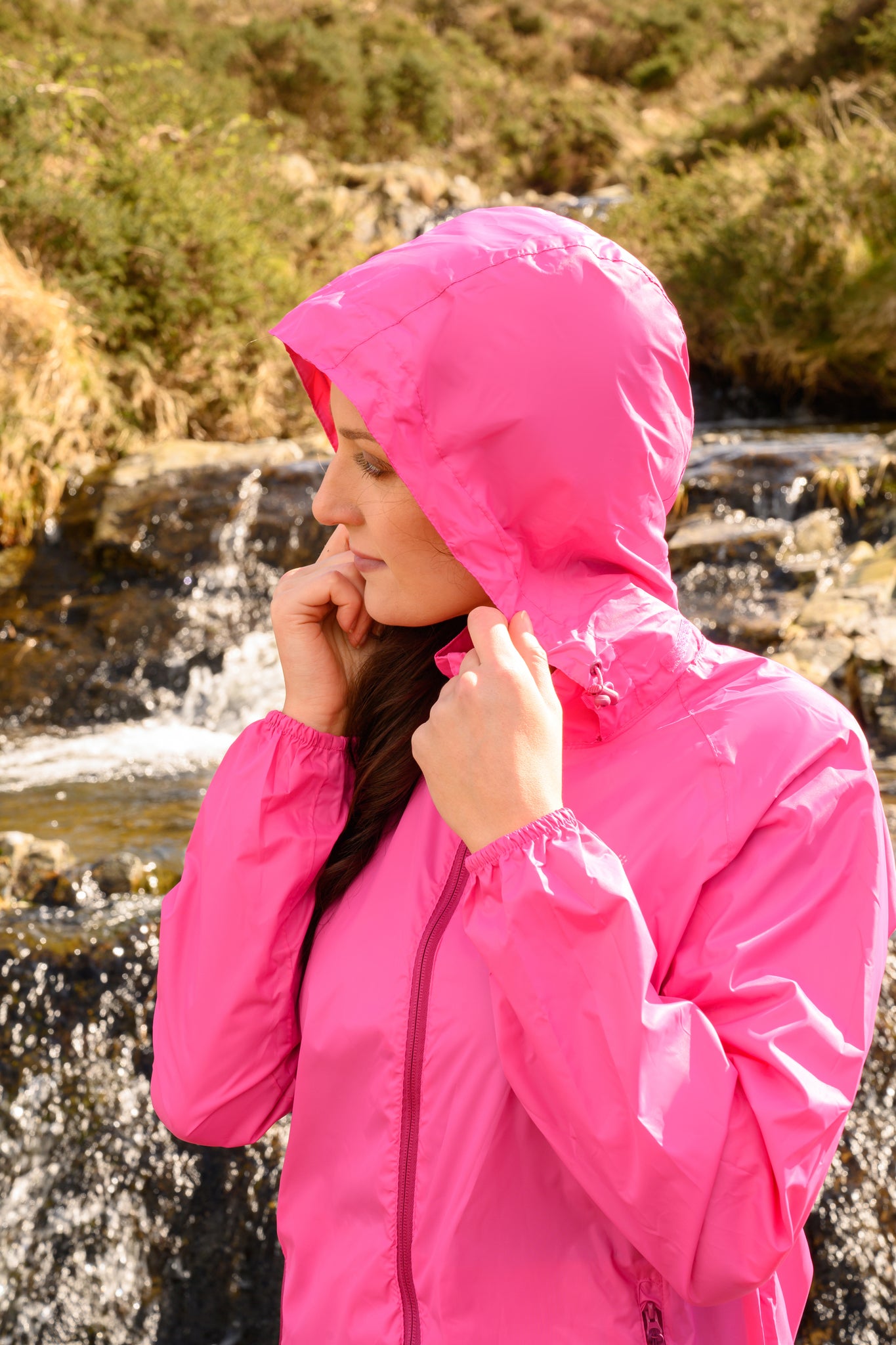 Origin Packable Waterproof Jacket - Pink Tonal Zip