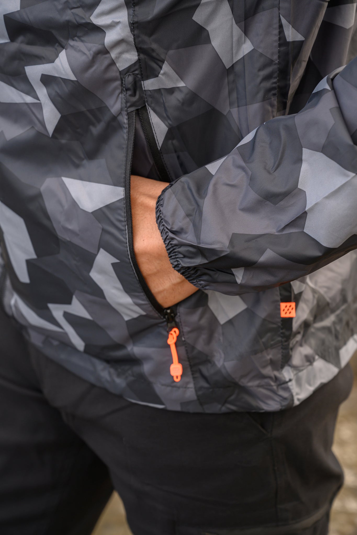 Origin Packable Waterproof Jacket - Black Camo