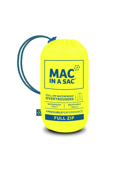 Origin Packable Full Zip Waterproof Overtrousers - Neon Yellow 7000
