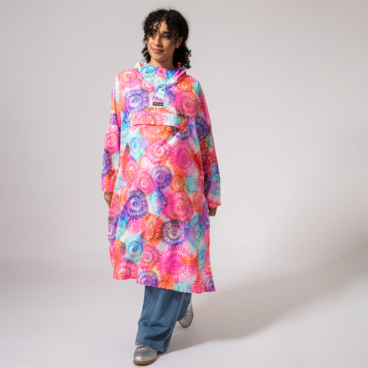 Poncho Packable Waterproof Cape - Tie Dye
