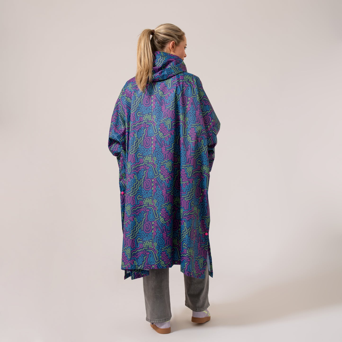 Poncho Packable Waterproof Cape - Neon Jazz