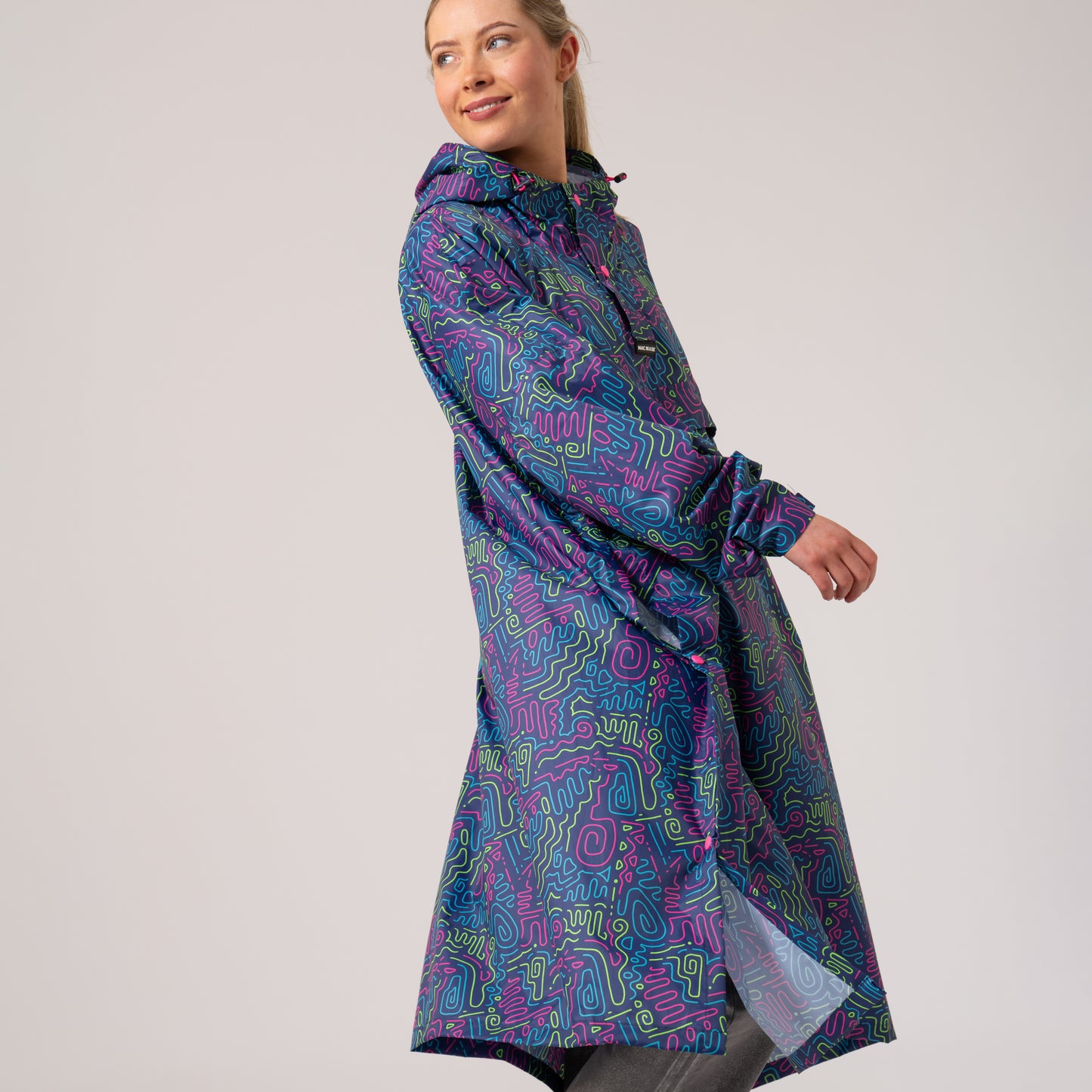 Poncho Packable Waterproof Cape - Neon Jazz