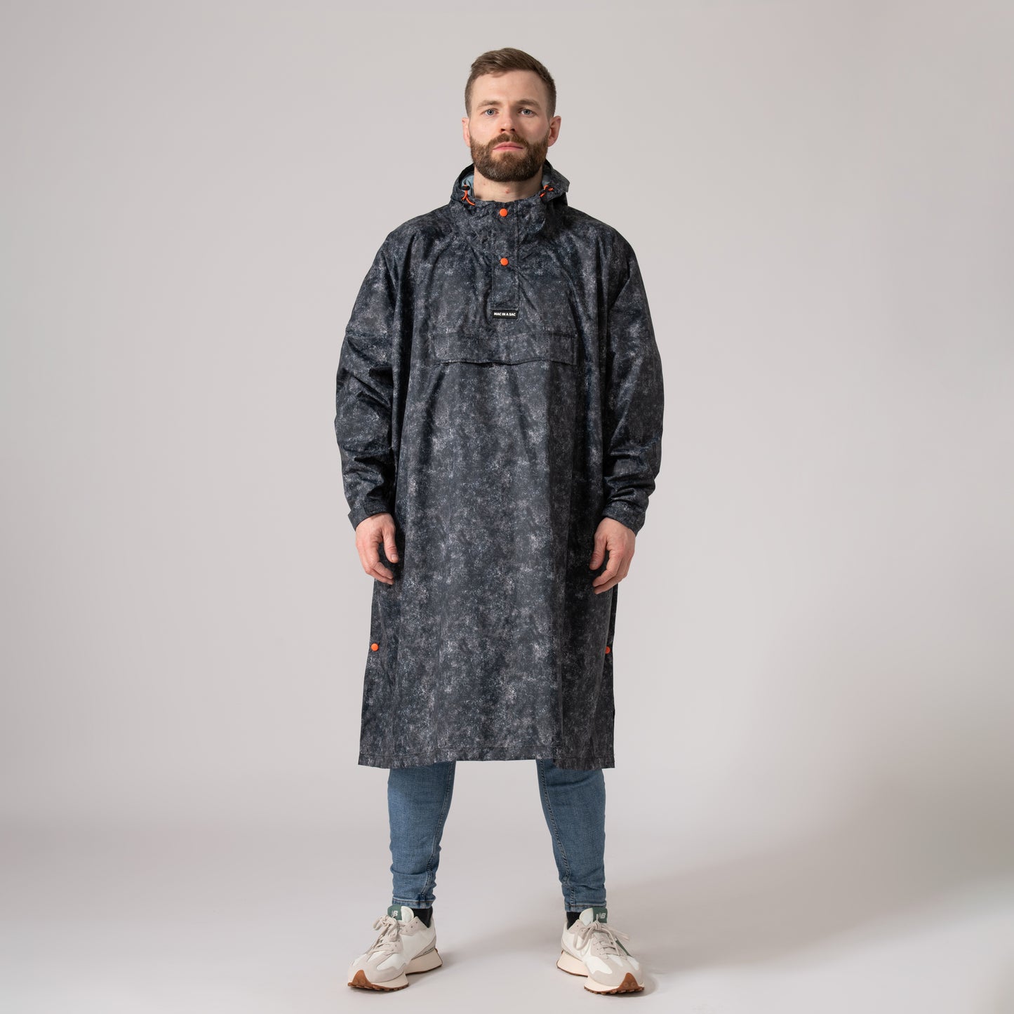 Poncho Packable Waterproof Cape - Graphite Etch