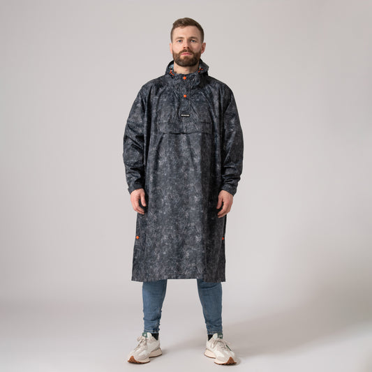 Poncho Packable Waterproof Cape - Graphite Etch