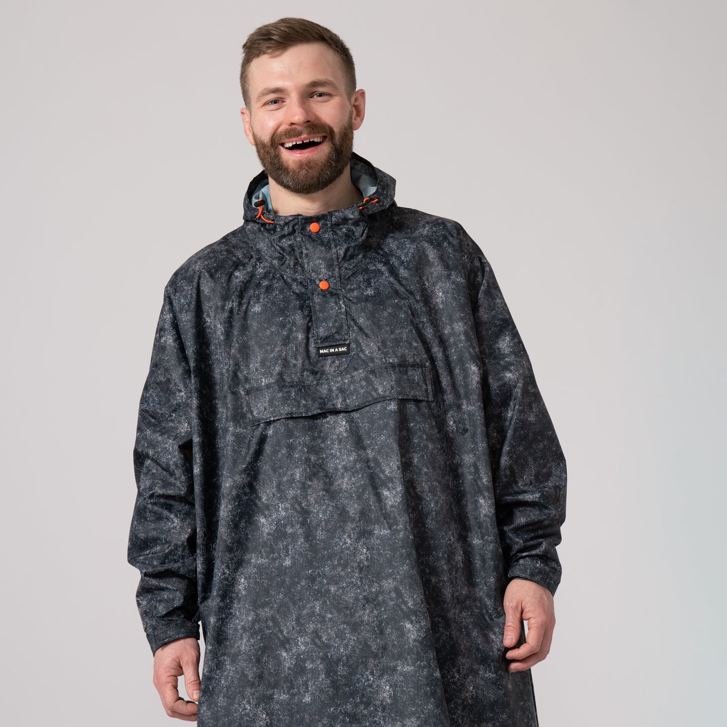 Poncho Packable Waterproof Cape - Graphite Etch