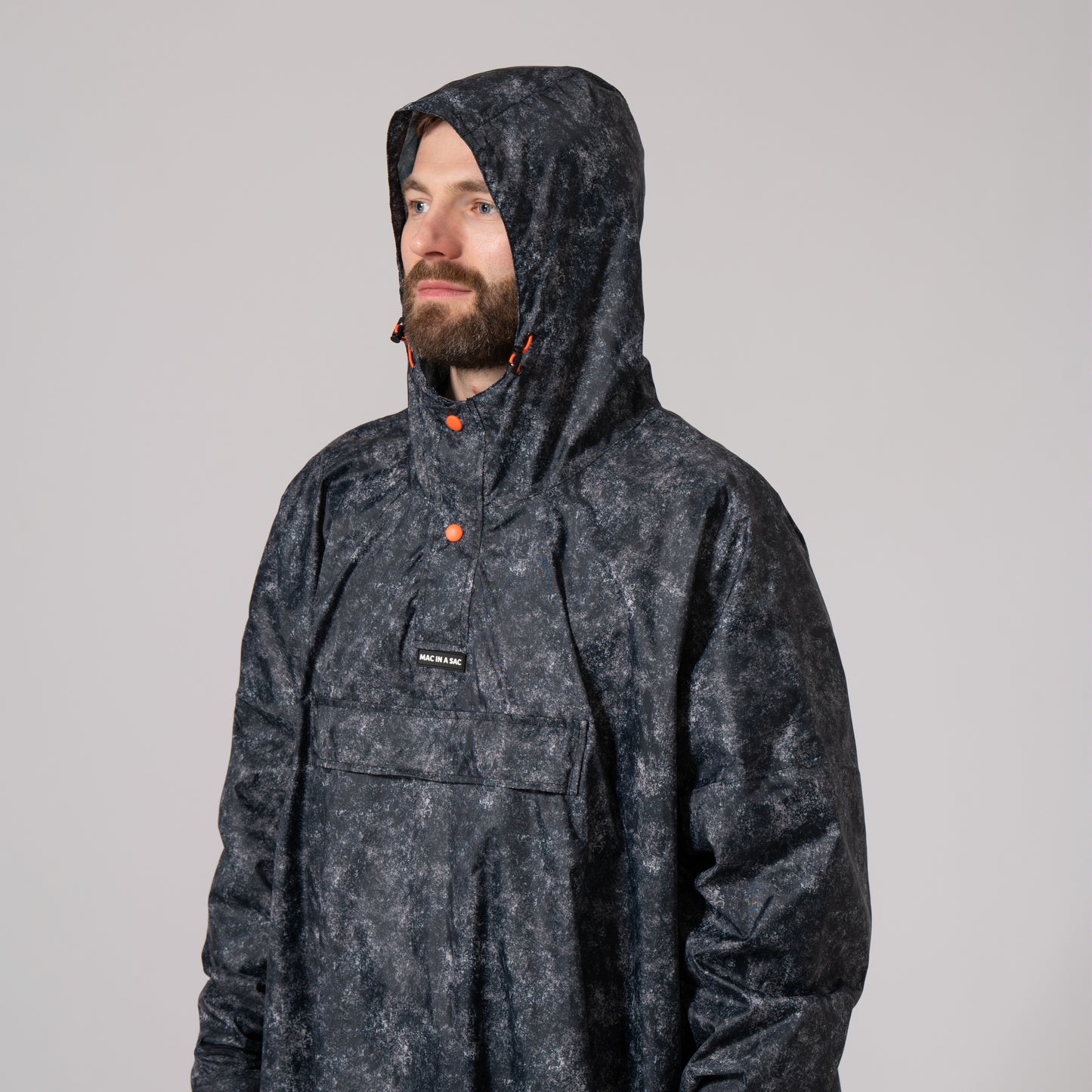 Poncho Packable Waterproof Cape - Graphite Etch