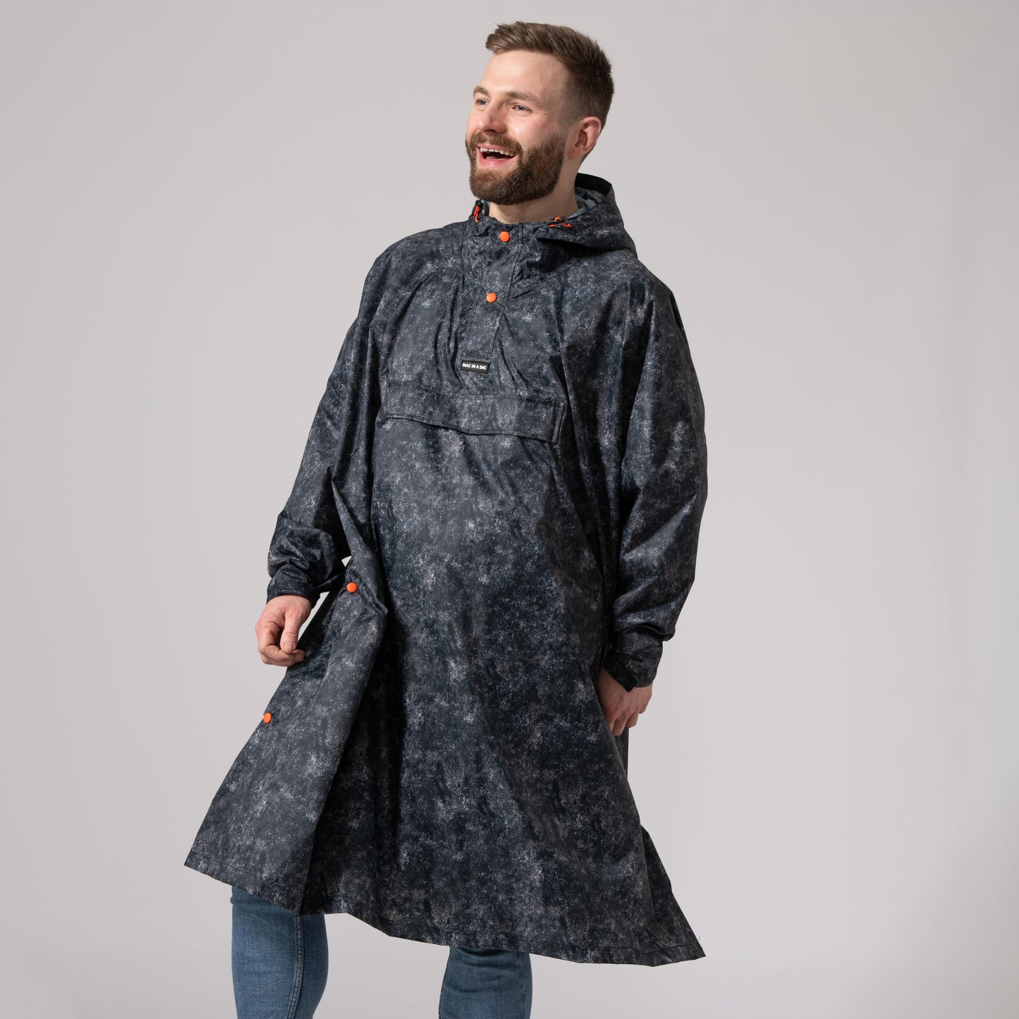 Poncho Packable Waterproof Cape - Graphite Etch