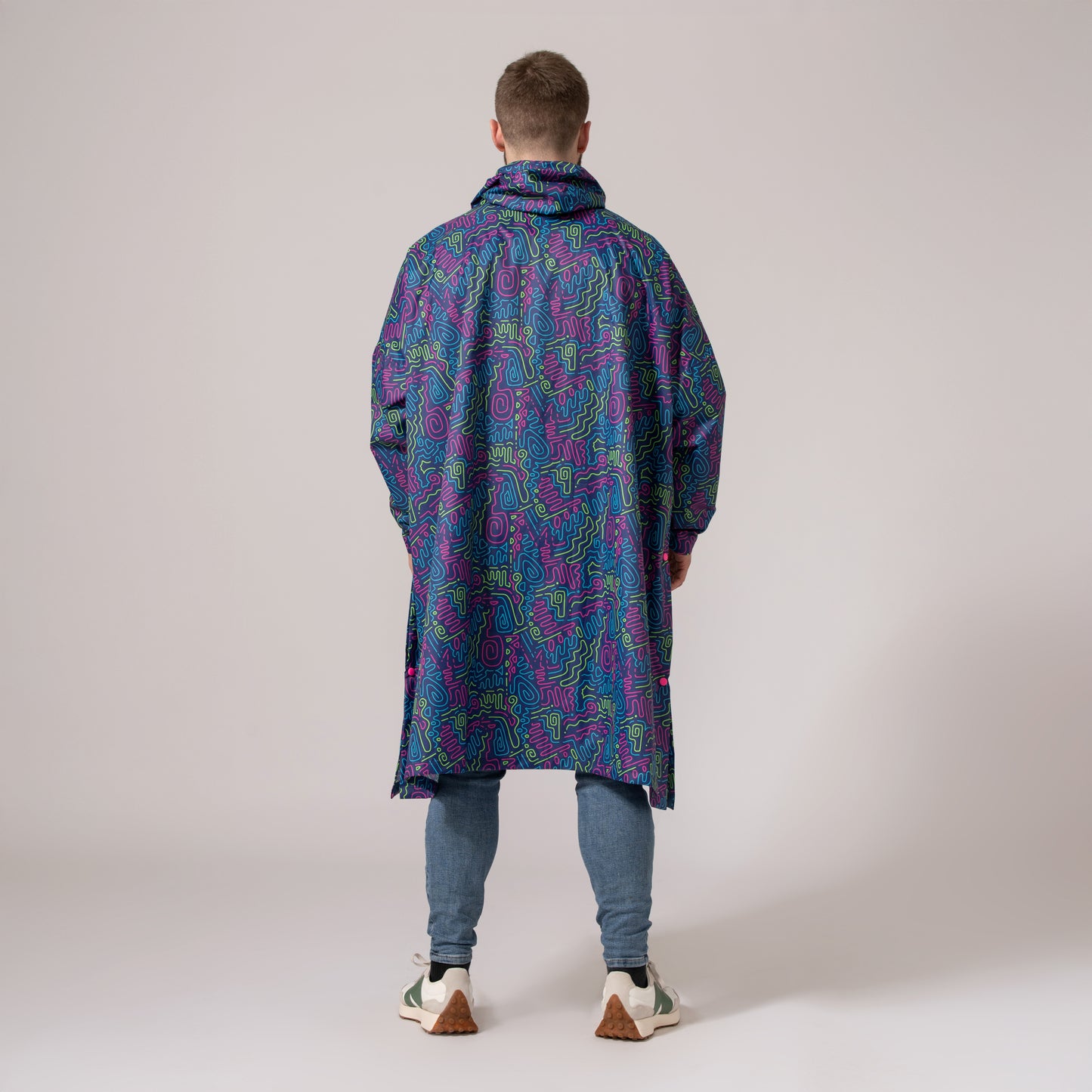 Poncho Packable Waterproof Cape - Neon Jazz