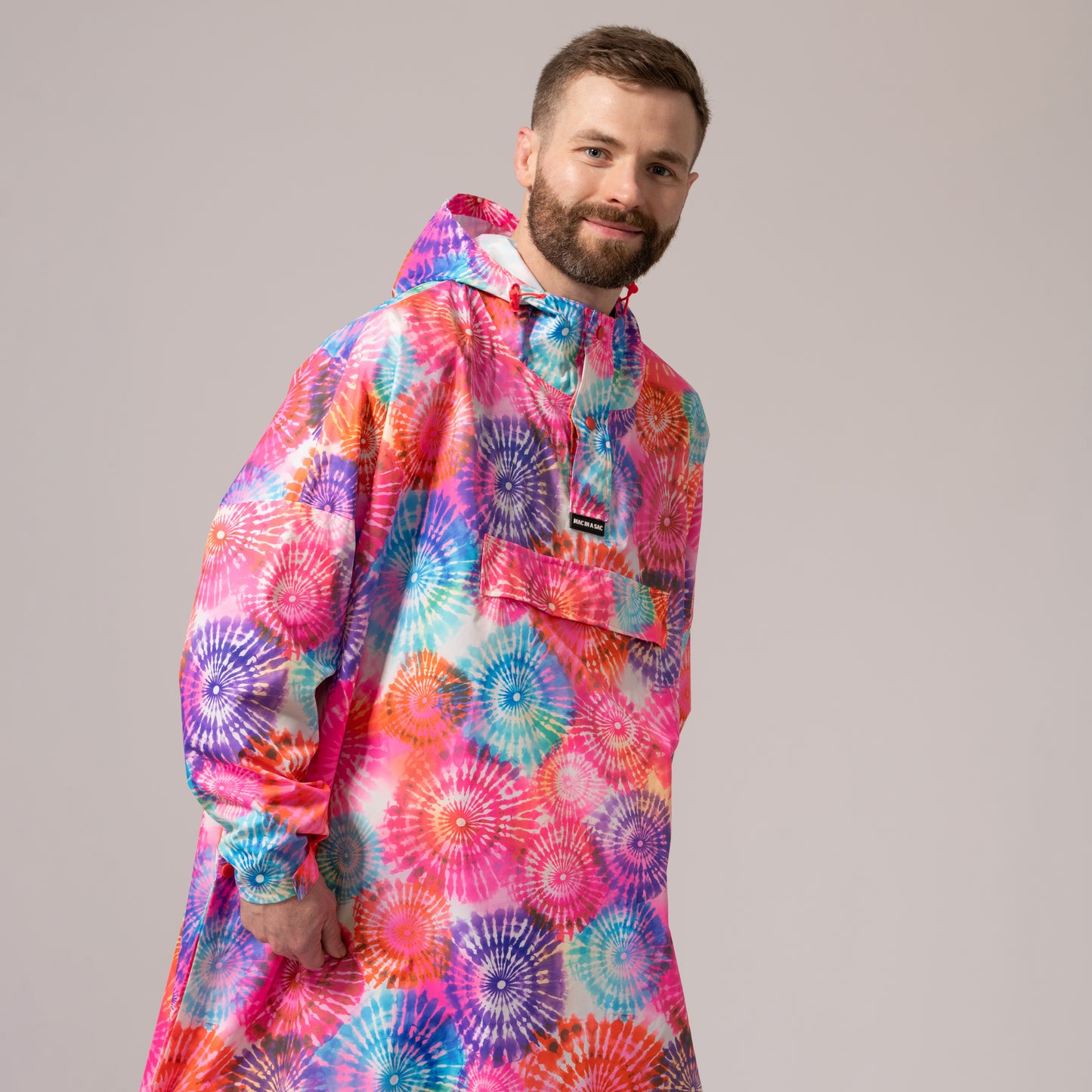Poncho Packable Waterproof Cape - Tie Dye