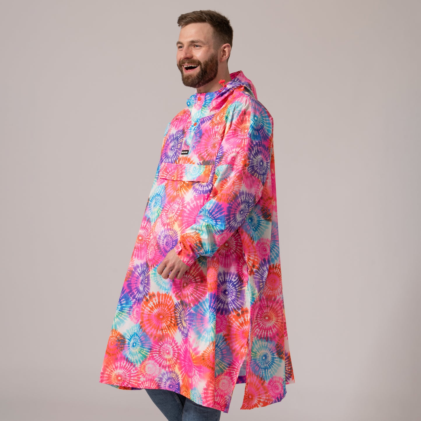 Poncho Packable Waterproof Cape - Tie Dye