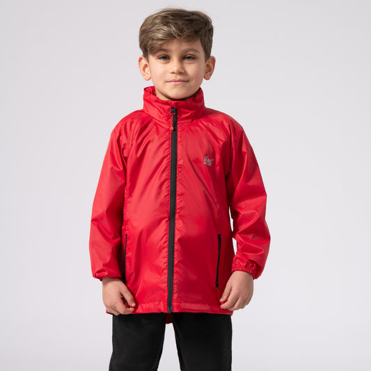 Origin Mini Packable Waterproof Kids Jacket - Red