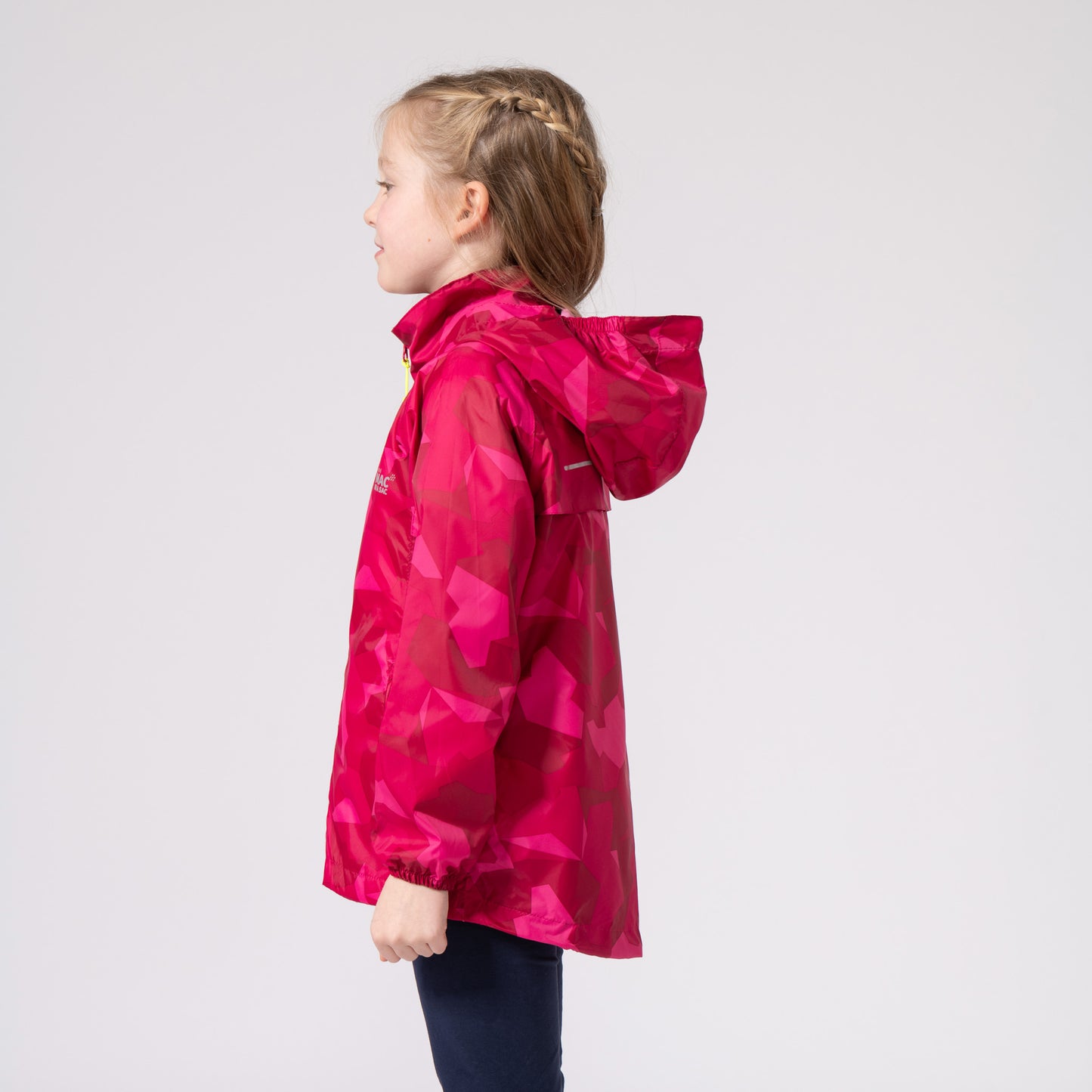 Origin Mini Packable Waterproof Kids Jacket - Pink Camo Tonal Zip