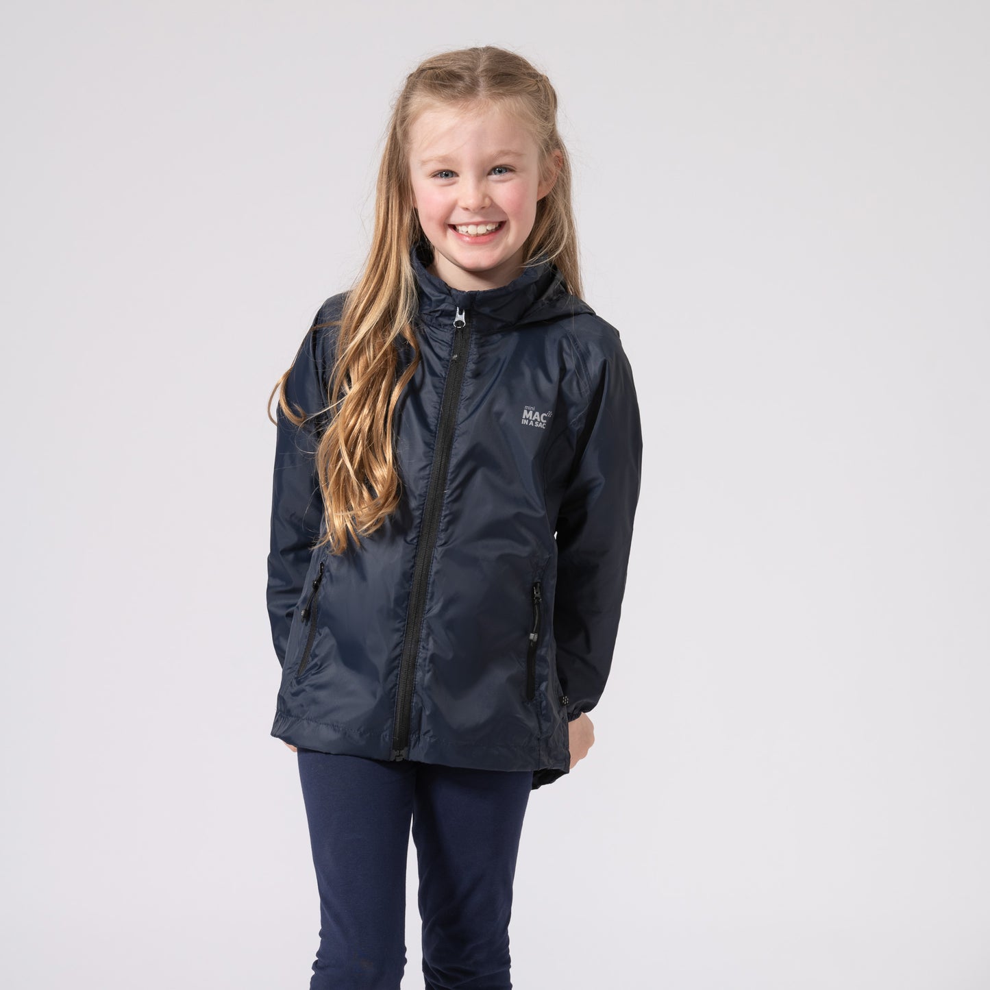 Origin Mini Packable Waterproof Kids Jacket - Navy