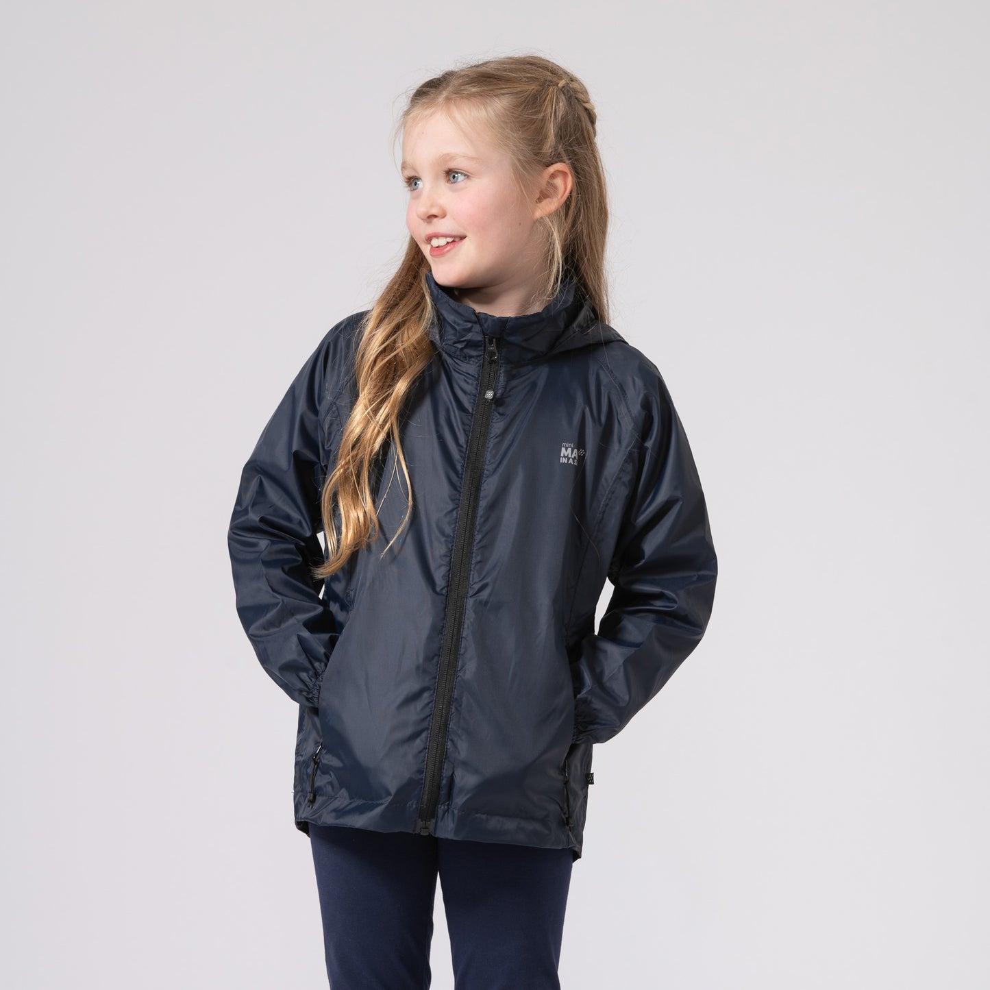 Origin Mini Packable Waterproof Kids Jacket - Navy