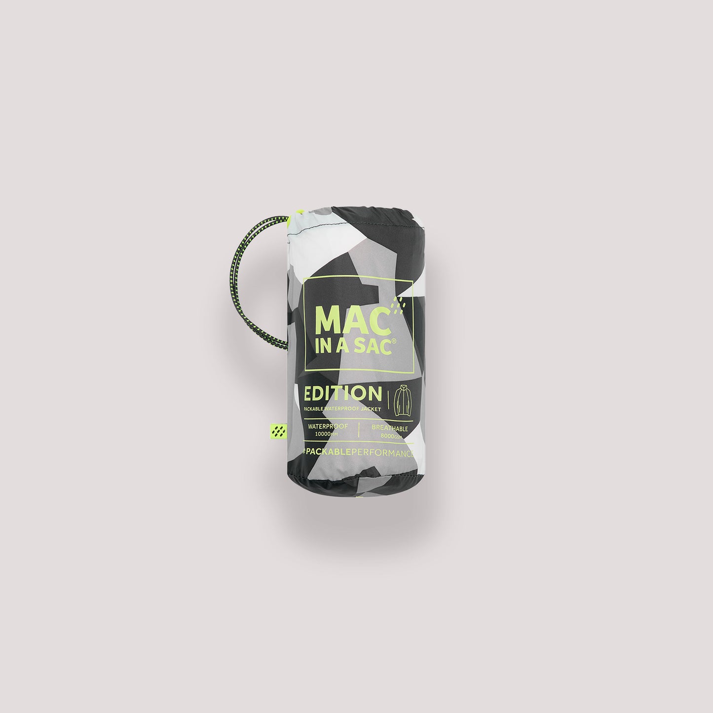 Origin Packable Waterproof Jacket - White Camo Tonal Zip