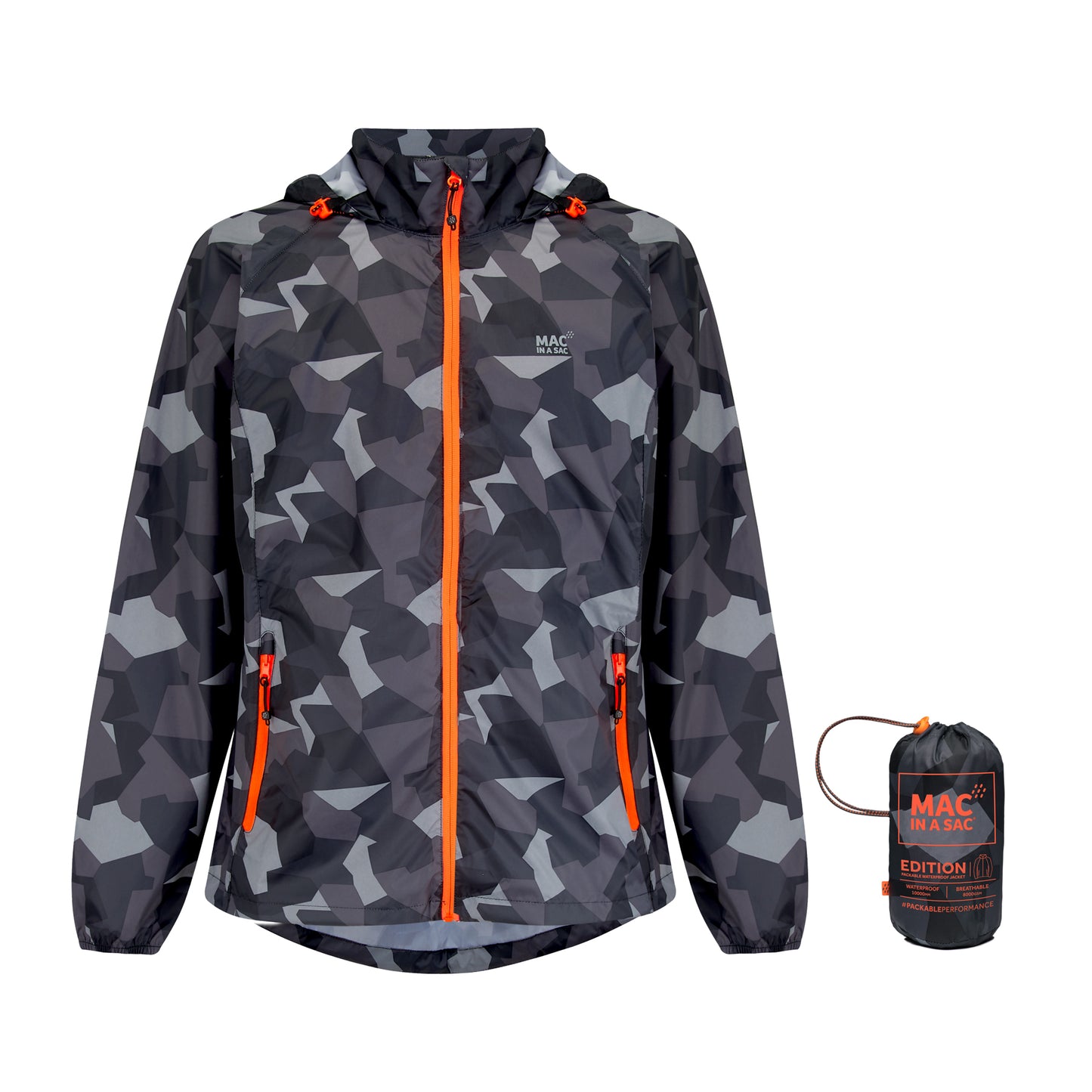 Origin Packable Waterproof Jacket - Black Camo