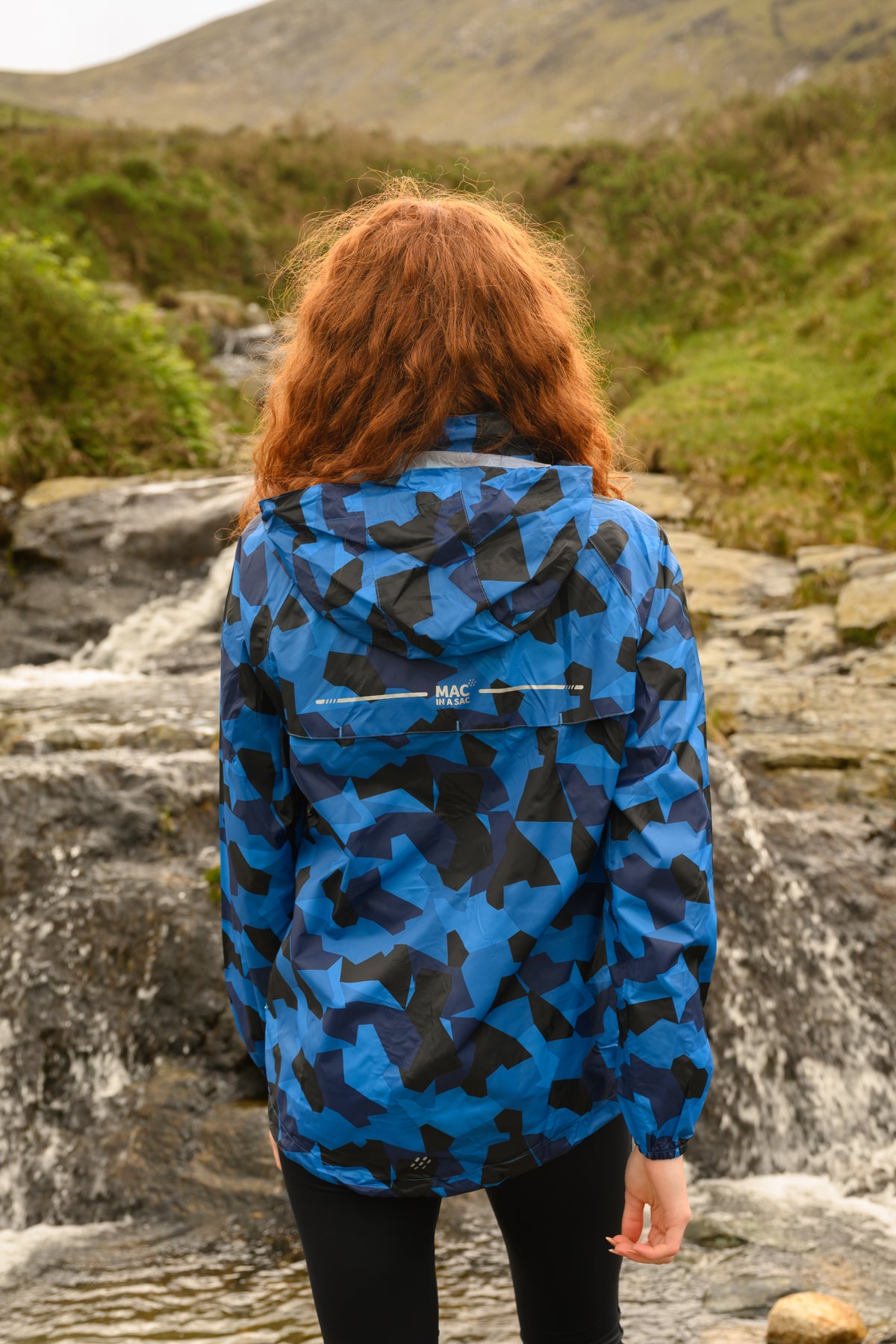 Origin Packable Waterproof Jacket - Blue Camo