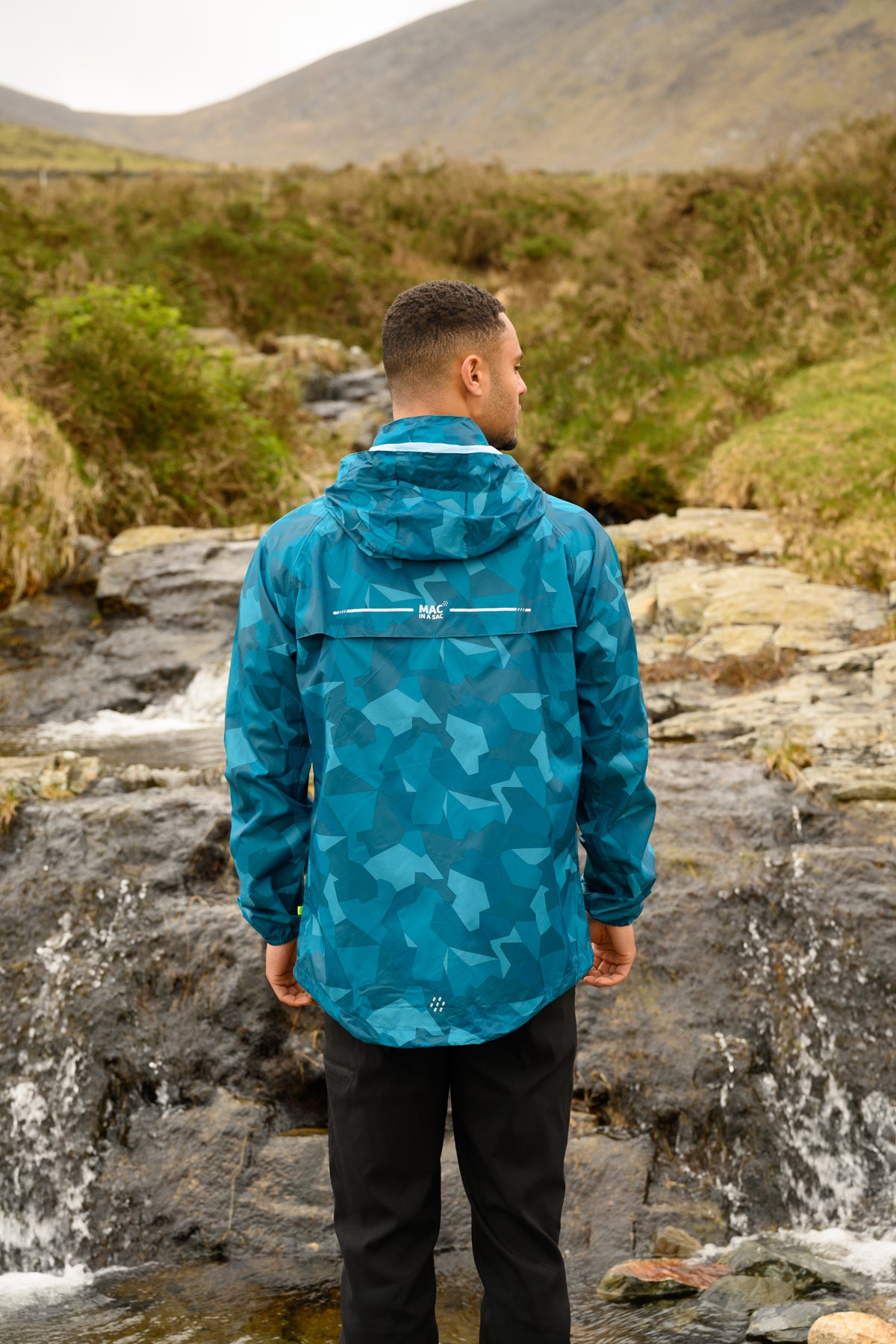 Origin Packable Waterproof Jacket - Teal Camo