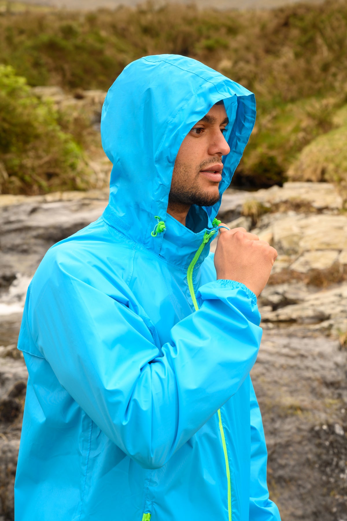 Origin Packable Waterproof Jacket - Neon Blue