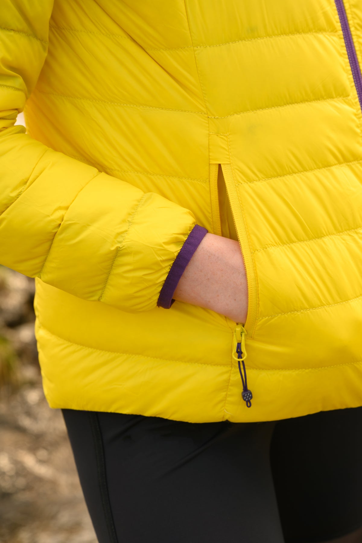 Polar Womens Reversible Down jacket - Yellow Grape