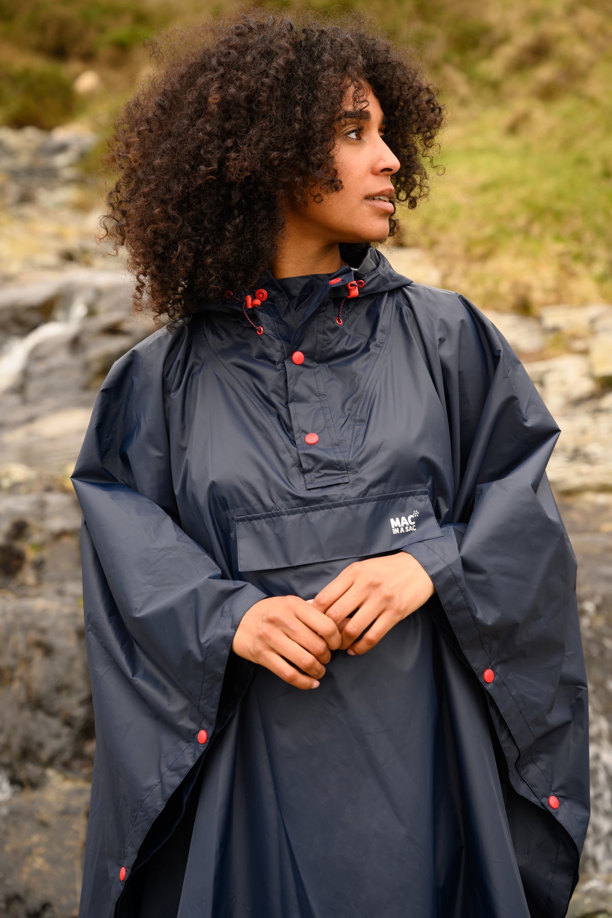 Poncho Packable Waterproof Cape - Navy