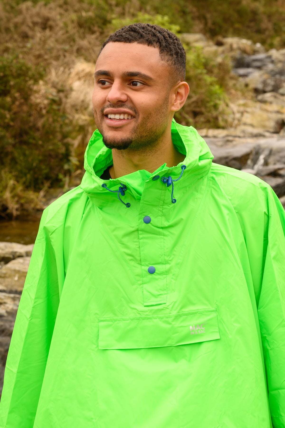Poncho Packable Waterproof Cape - Neon Green