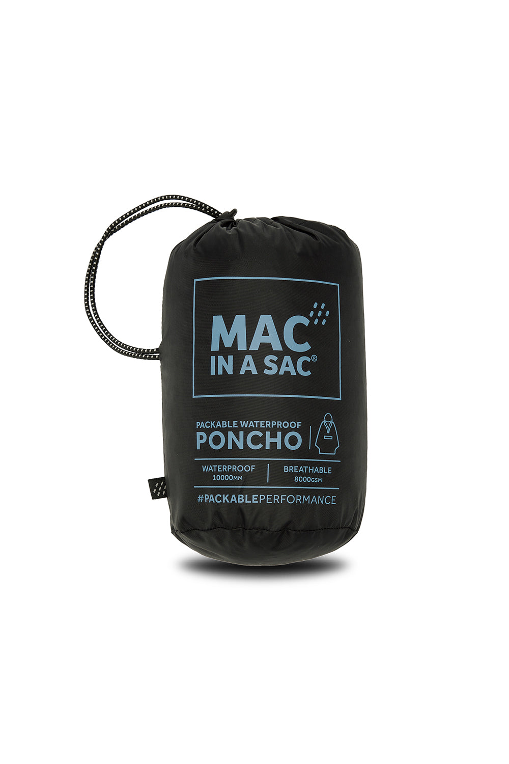 Poncho Packable Waterproof Cape - Black