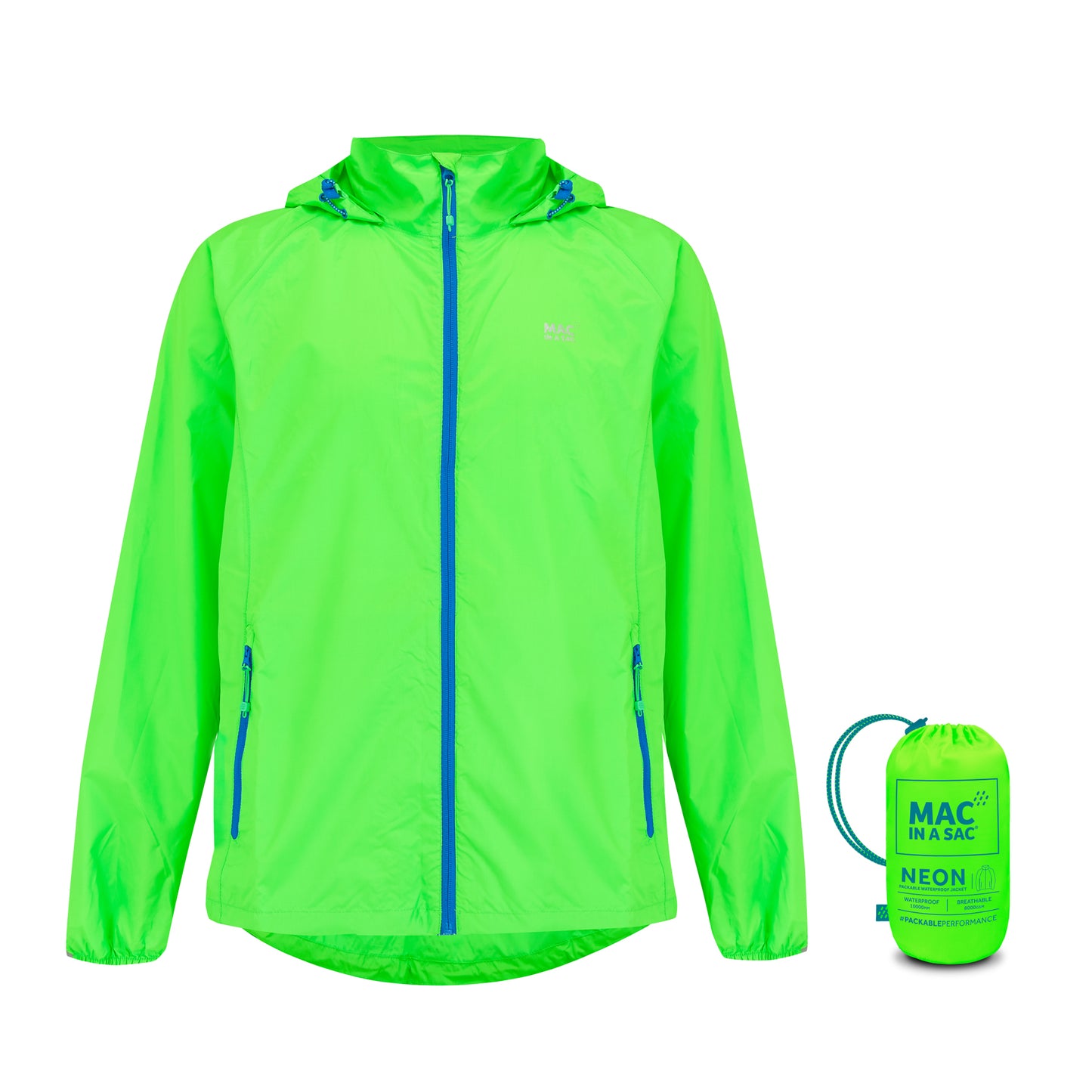 Origin Packable Waterproof Jacket - Neon Green
