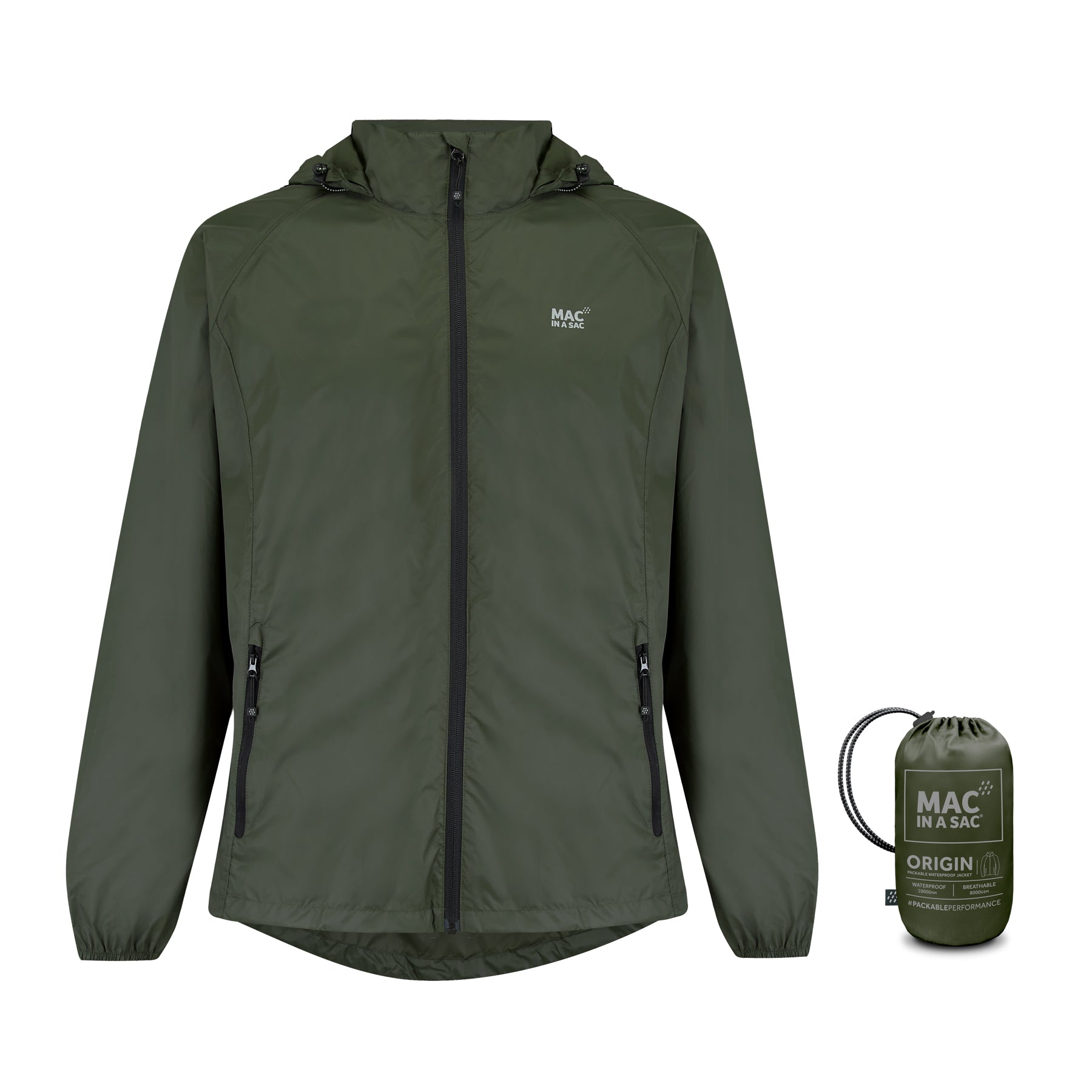 Origin Packable Waterproof Jacket - Khaki