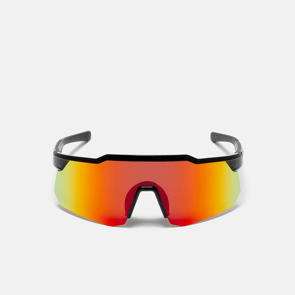 Apex Sunglasses -  Shiny Black/Orange Chrome Lens