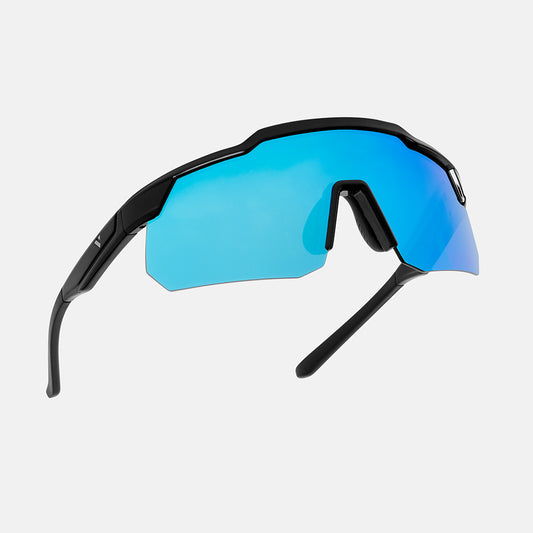 Apex Sunglasses -  Shiny Black/Ice Blue Mirror Lens