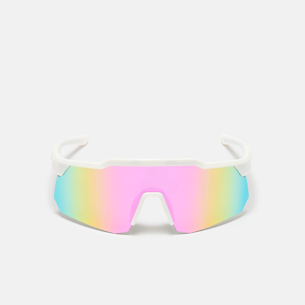 Apex Sunglasses -  Matt White/Iris HV Blue Lens