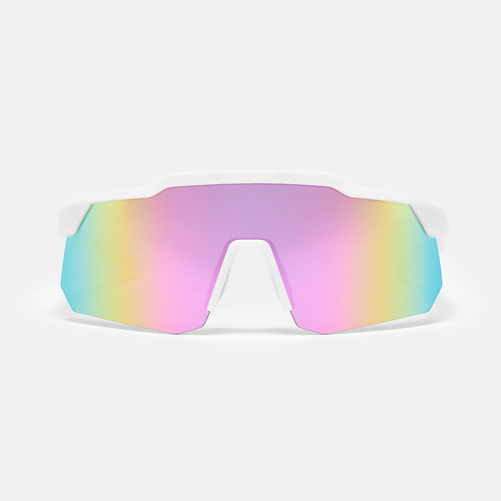 Apex Sunglasses -  Matt White/Iris HV Blue Lens