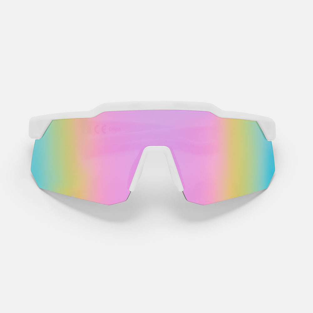 Apex Sunglasses -  Matt White/Iris HV Blue Lens