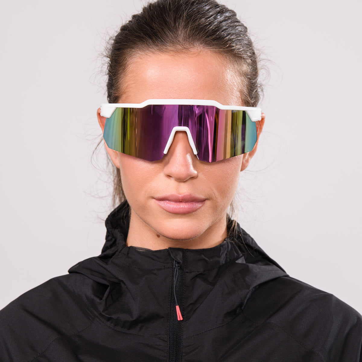 Apex Sunglasses -  Matt White/Iris HV Blue Lens