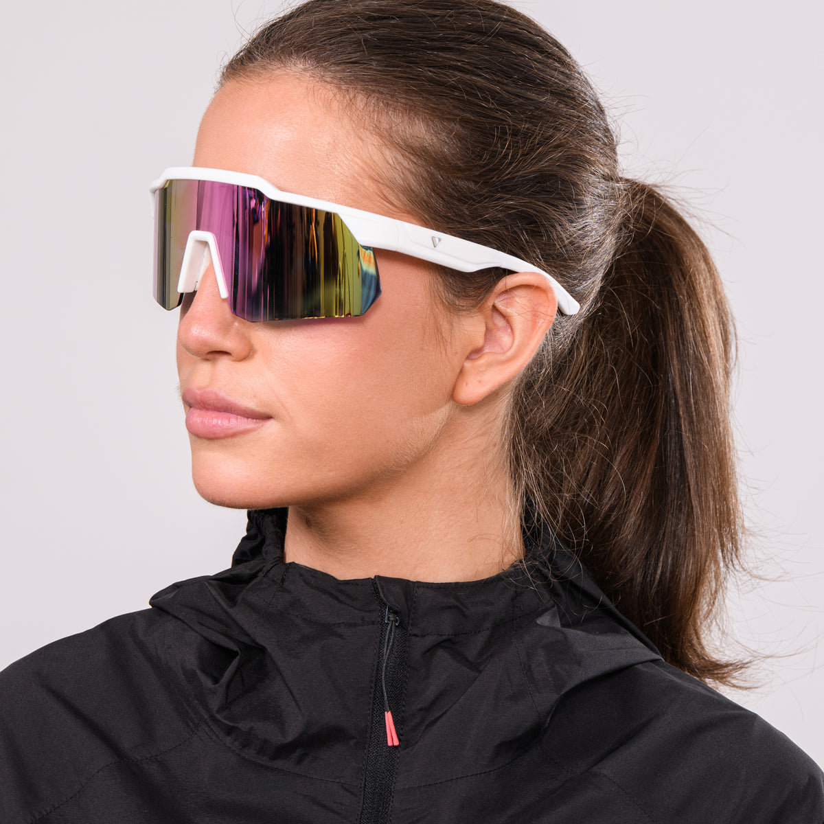 Apex Sunglasses -  Matt White/Iris HV Blue Lens
