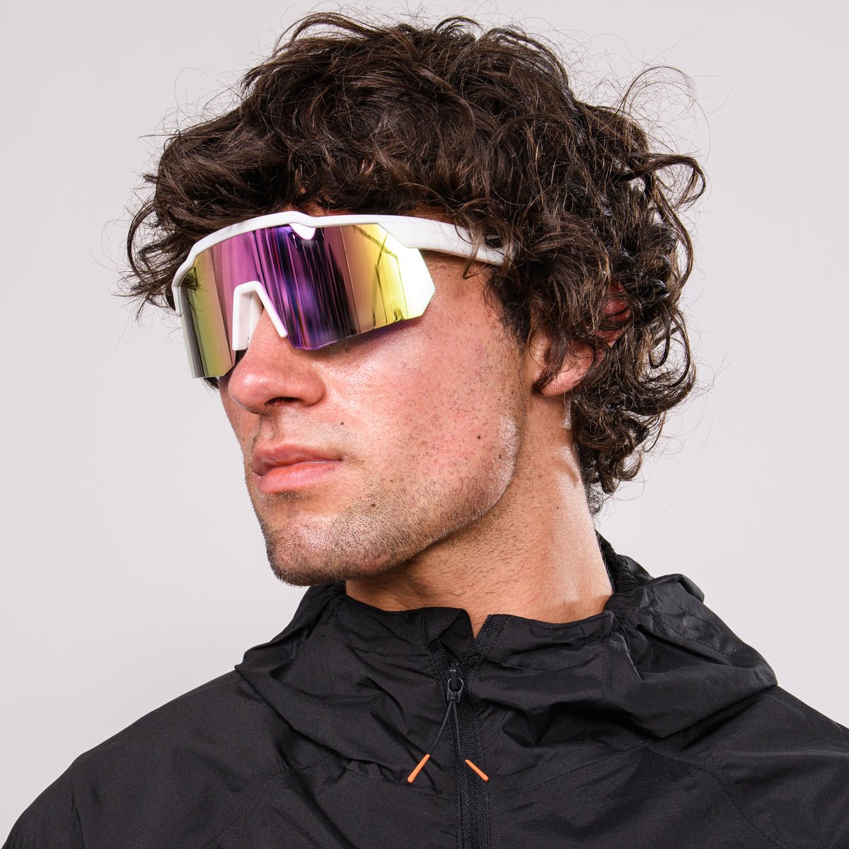 Apex Sunglasses -  Matt White/Iris HV Blue Lens
