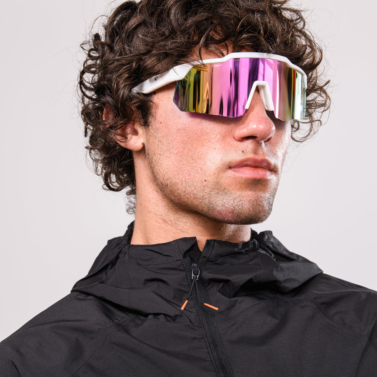Apex Sunglasses -  Matt White/Iris HV Blue Lens