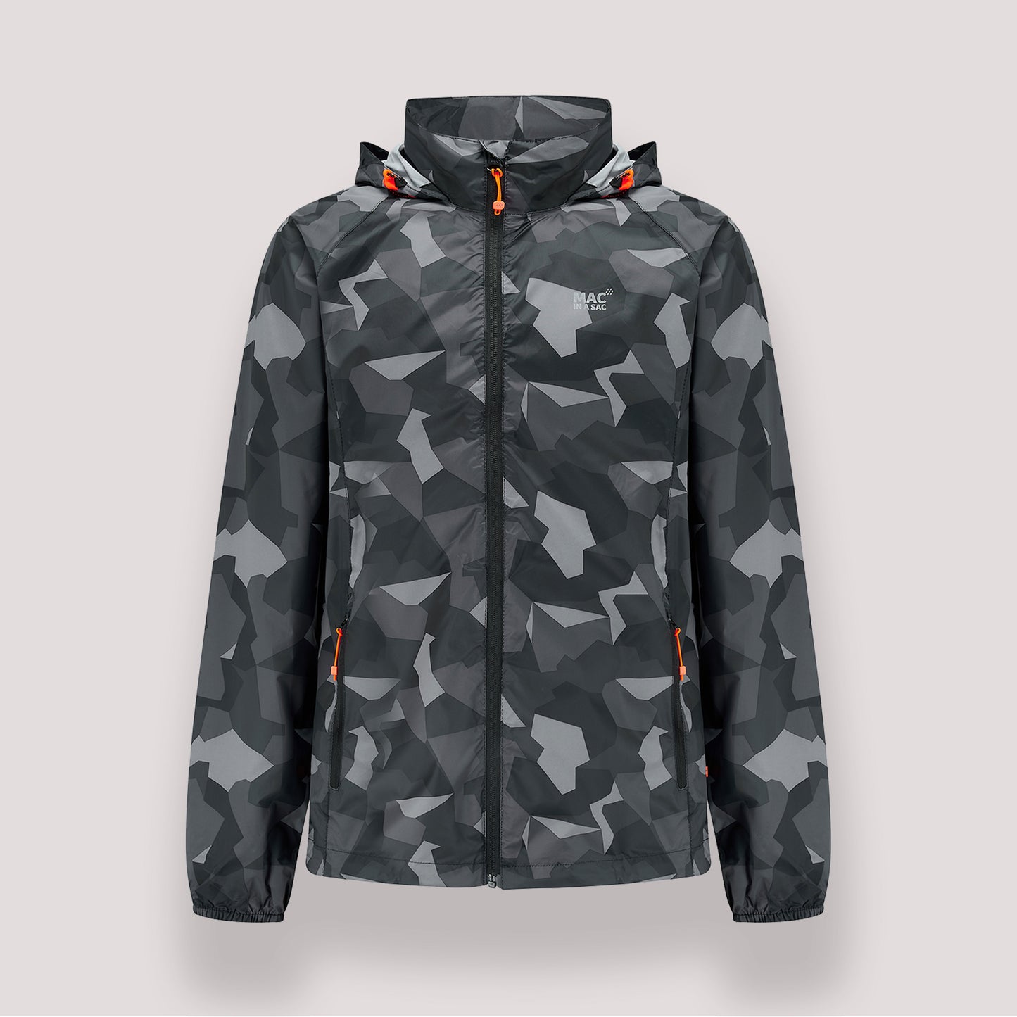Origin Packable Waterproof Jacket - Black Camo Tonal Zip