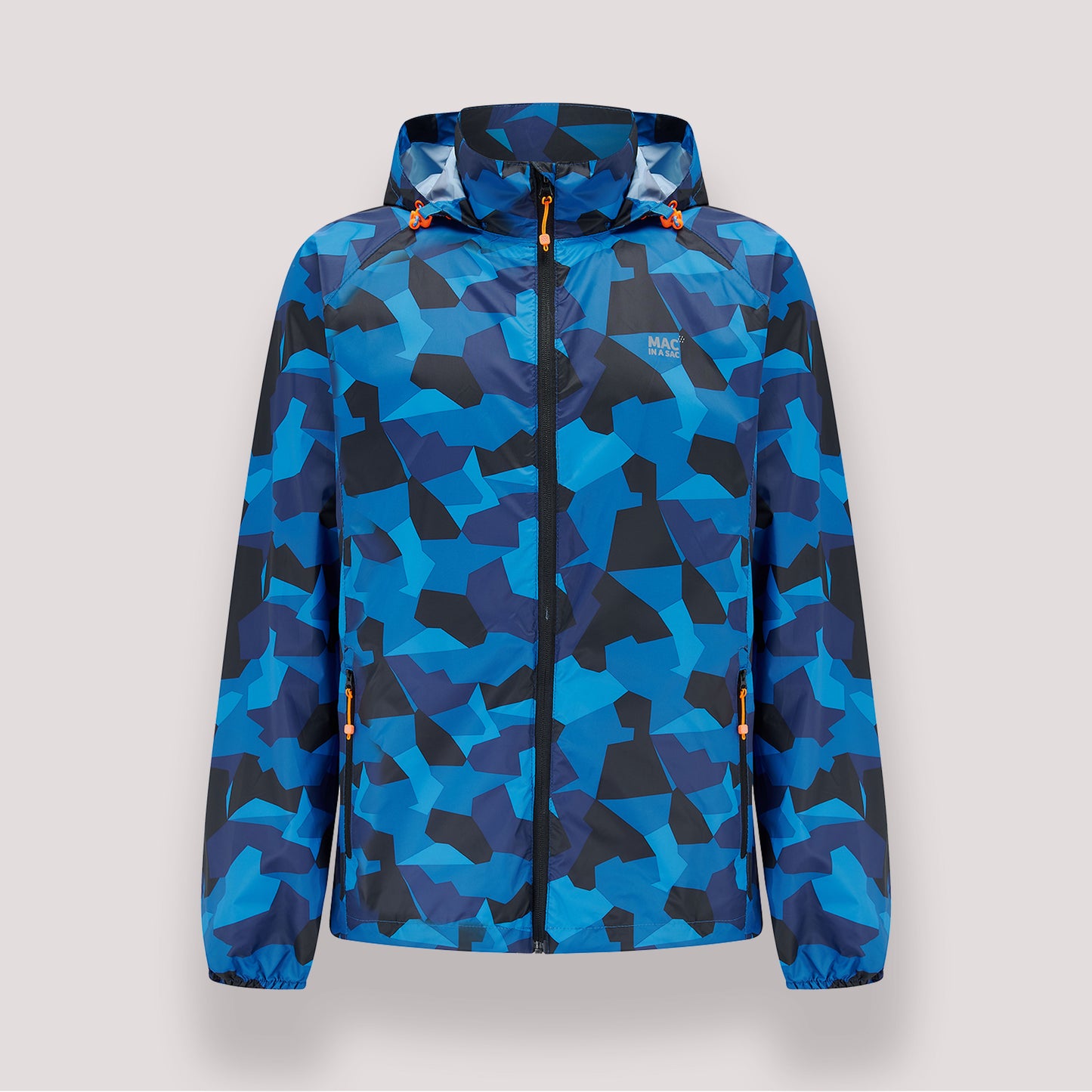 Origin Packable Waterproof Jacket -  Blue Camo Tonal Zip
