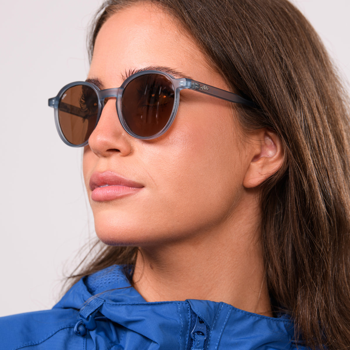 Drift Sunglasses -  Matt Crystal Blue/Brown Lens