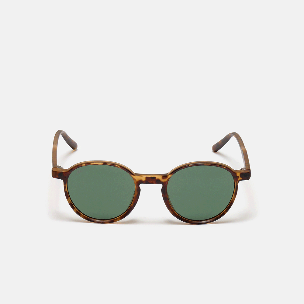 Drift Sunglasses  -  Matt Tortoise Brown/Green Lens