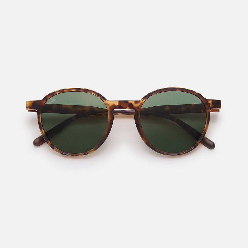 Drift Sunglasses  -  Matt Tortoise Brown/Green Lens