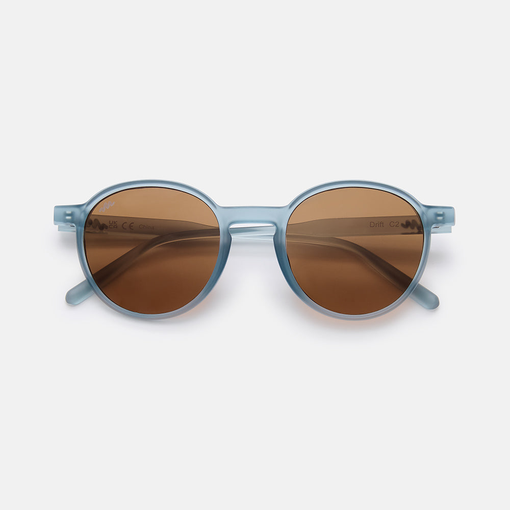 Drift Sunglasses -  Matt Crystal Blue/Brown Lens